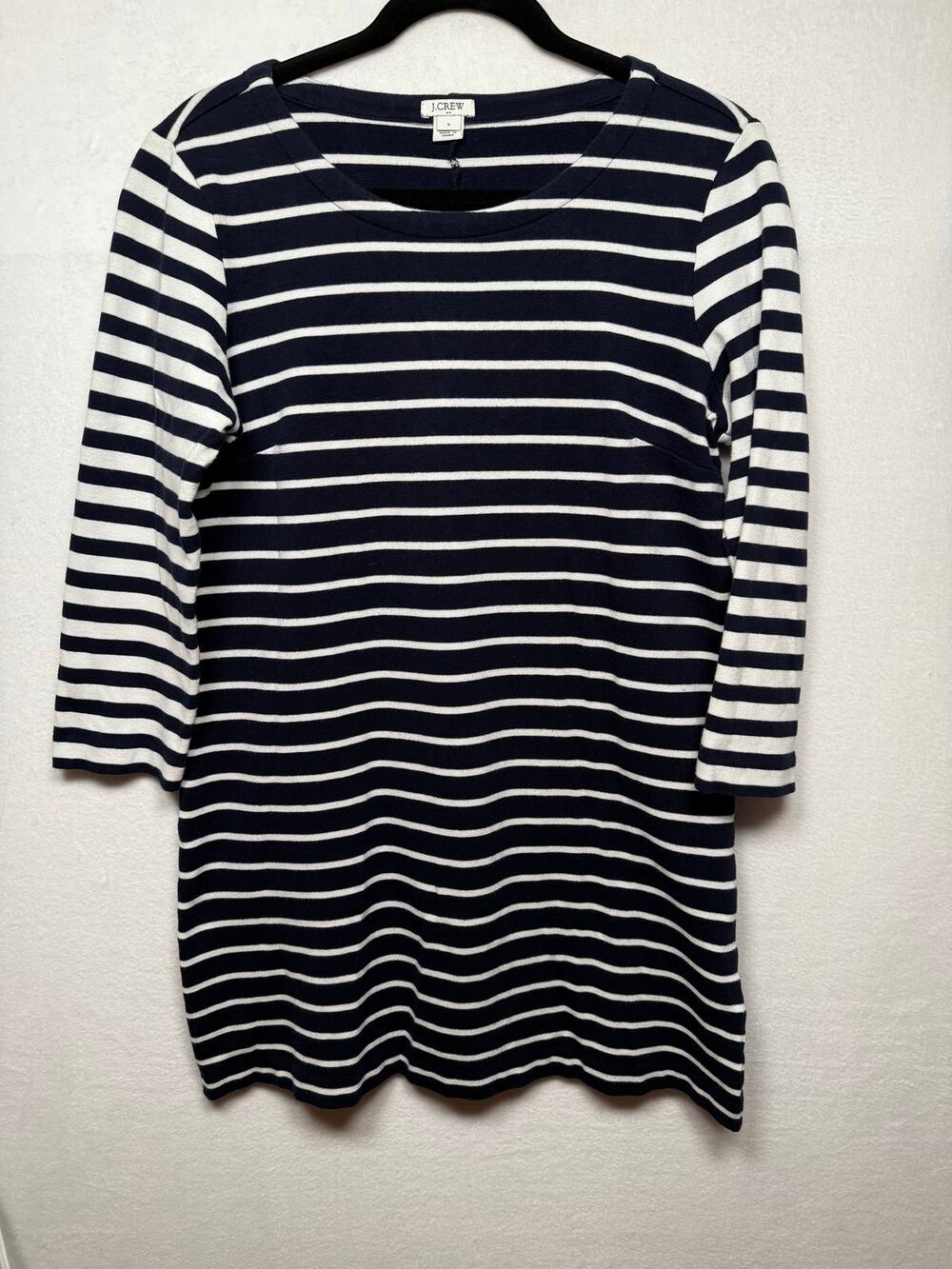 J.Crew Navy White T-Shirt Dress, Size Small, Preppy, Classic